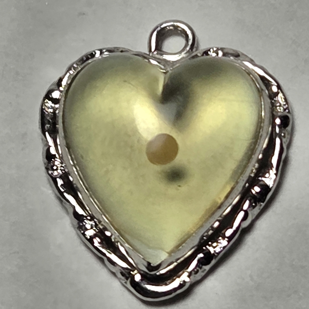 925 Sterling Vintage Amulet of Faith Mustard Seed Matt 17:20 Heart Mini Pendant
